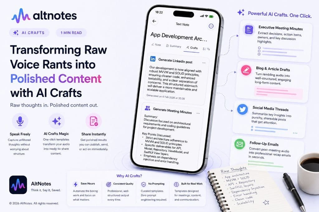 녹음된 음성을 완벽한 콘텐츠로 변환하는 AI Crafts 활용법