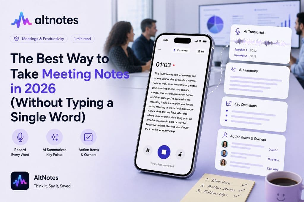 The Best Way to Take Meeting Notes in 2026 (Without Typing a Single Word)